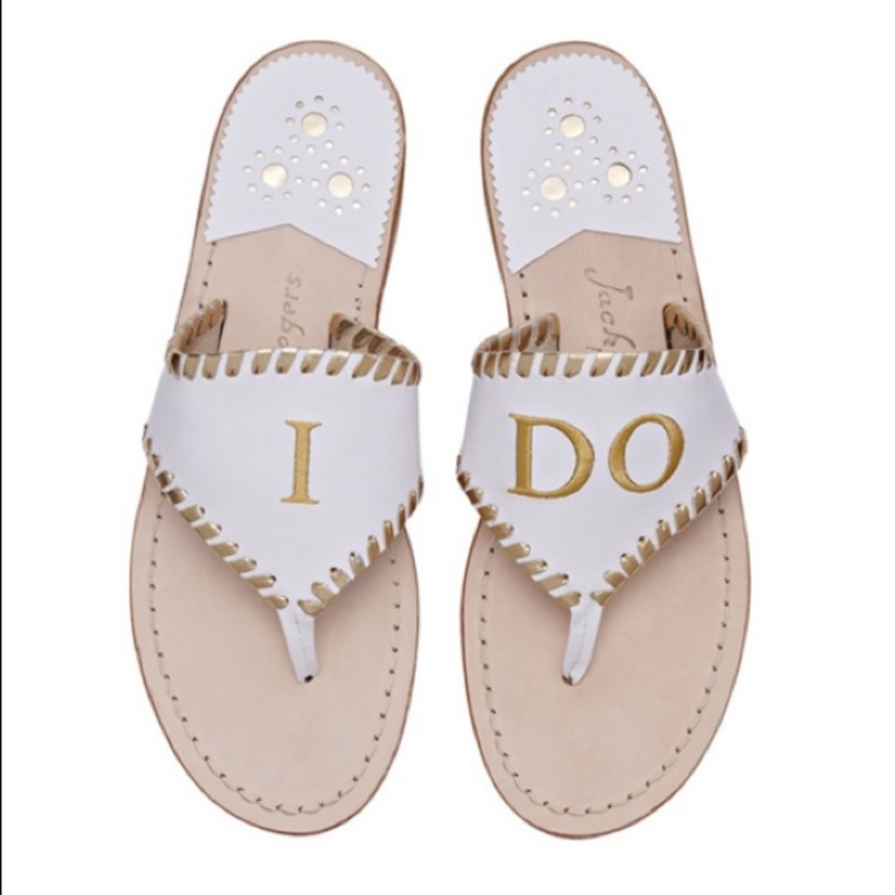 Jack Rogers I Do Sandals Size 6.5 EUC Wedding